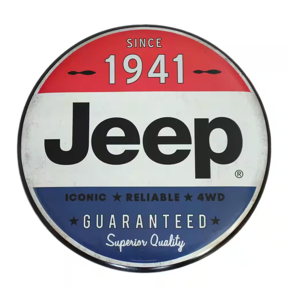 24 In. X 24 In. Hollow Curved Tin Button Sign Wall Art