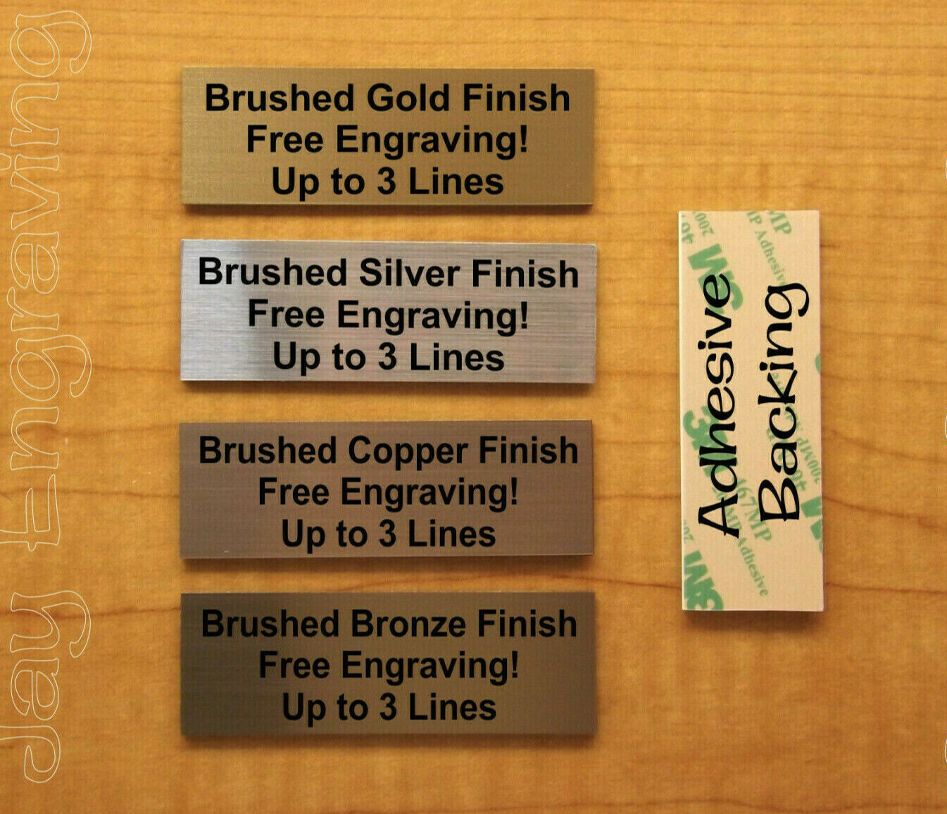 Custom Engraved 1×3 Tag Sign Plaque Plate / Gold Silver Copper or Bronze Finish