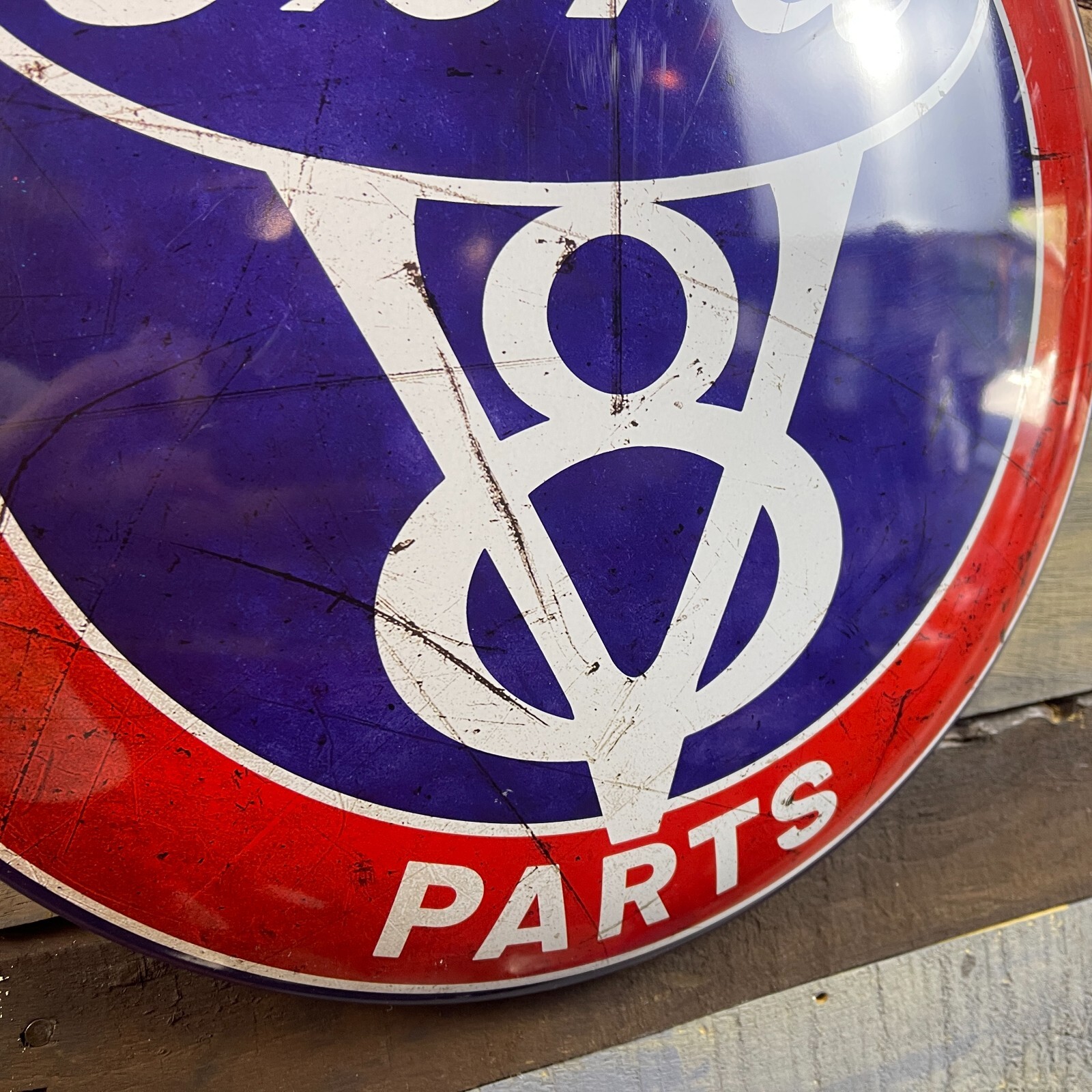 Ford V8 Genuine Parts Dome and Rounded 16″ Metal Sign