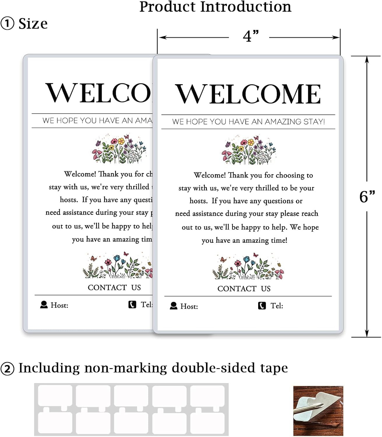 2 Pack Welcome Sign for Air Bnb Hosts, Feedback Supplies for Vacation Rental Gue