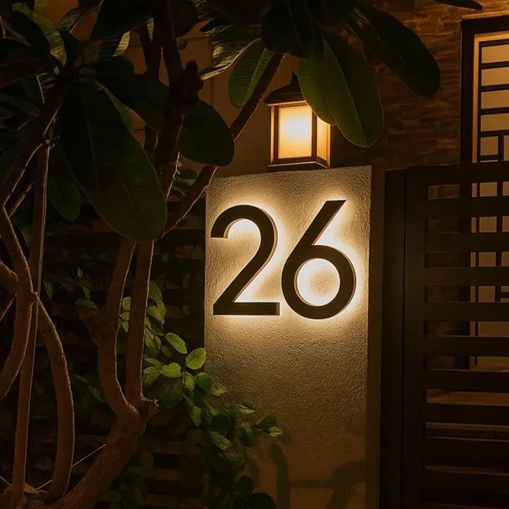 Custom Rgb Illuminated House Number Sign Outdoor LED Backlit Address Number