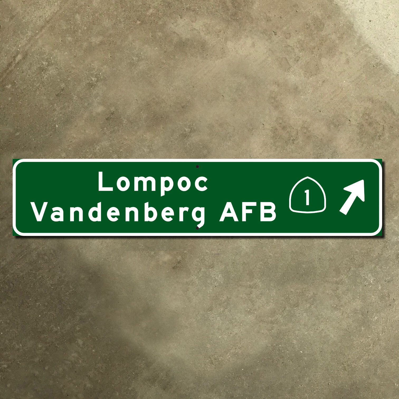 California US 1 Lompoc Vandenberg Air Force Base freeway road highway sign 24×5