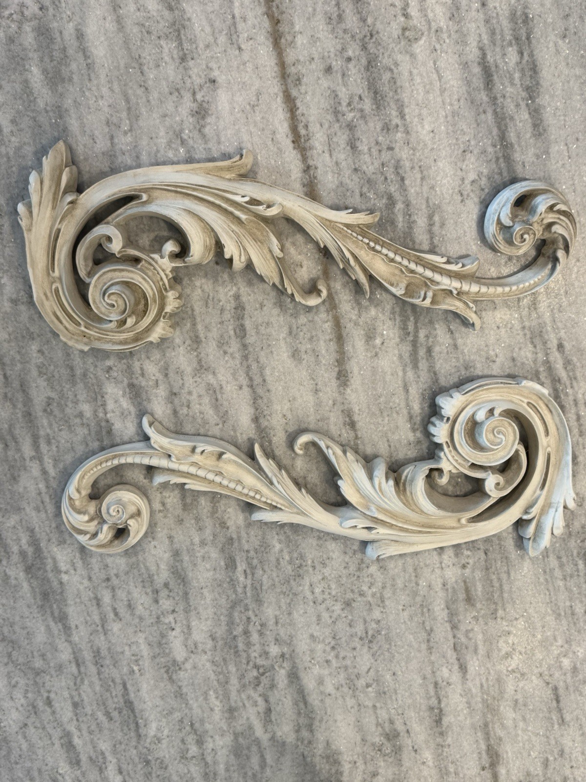 Set of 2 Plaster Ramsey Over Door Decoration Wall Plaques House Parts Inc
