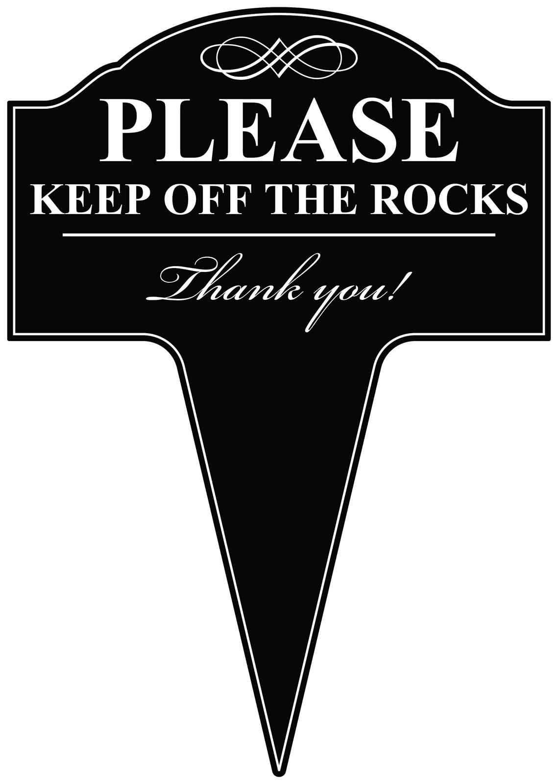 Please Keep Off The Rocks Aluminum Yard Sign 10×14