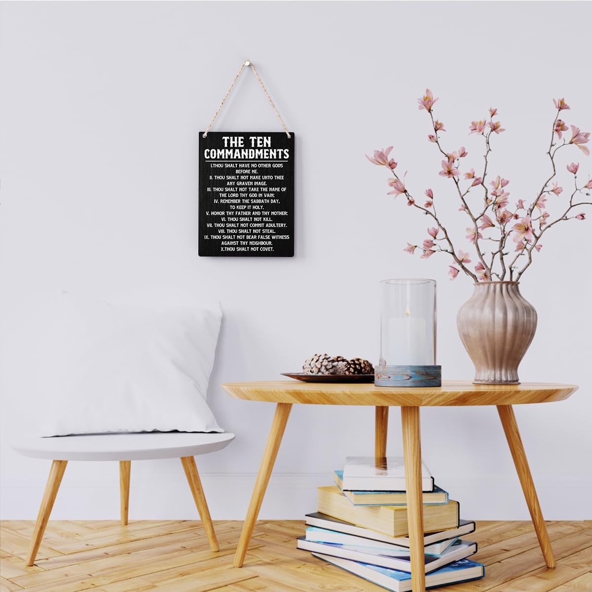Inspirational Bible Verses Ten Commandments Wall 10″L x 8″W, 10 Commandments.