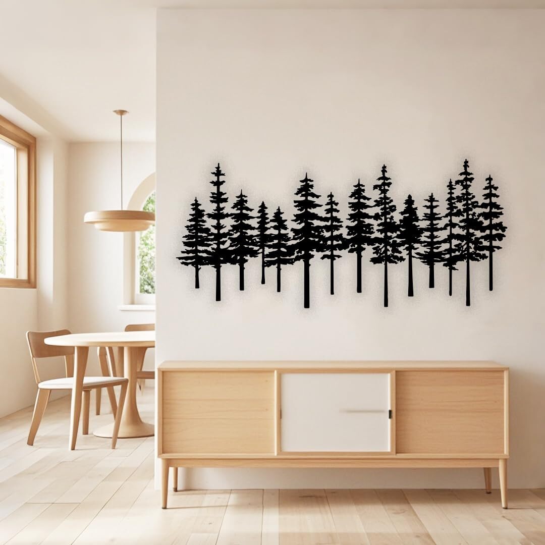 Cedar Tree Metal Wall Art Nature Forest Sign Living Room Decor Tree Art