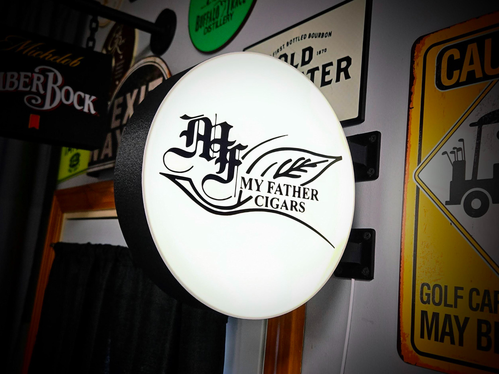 MY FATHER CIGARS – 2-Sided Lounge Wall Sign LED 3D Printed LED Sign