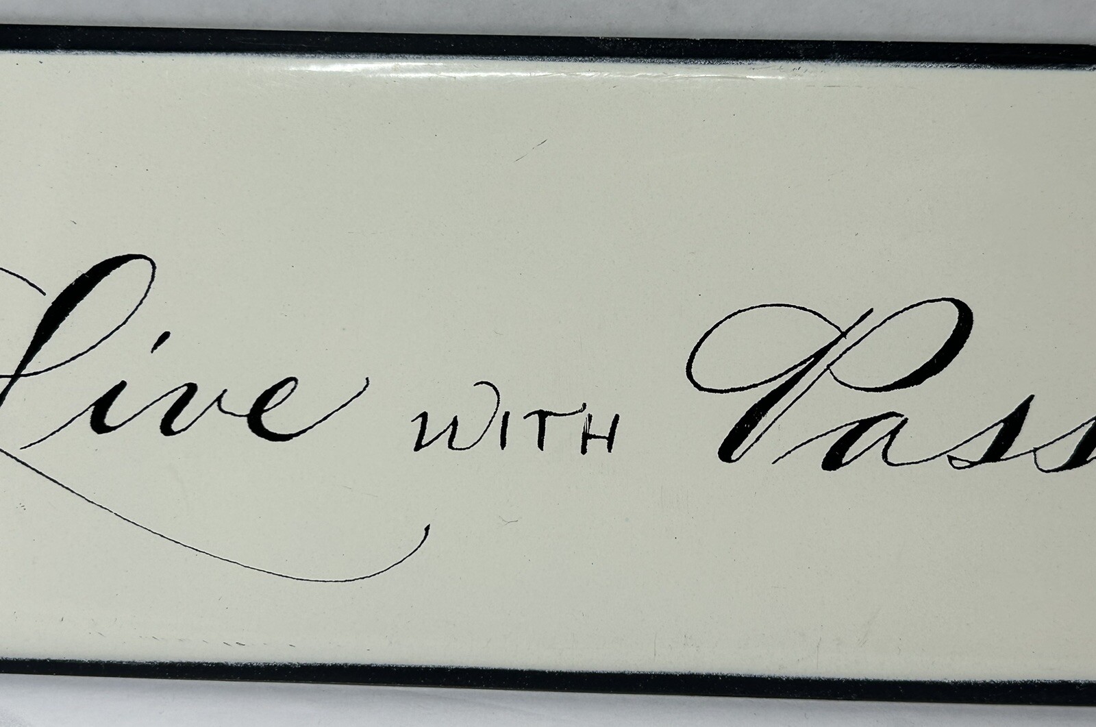 LIVE WITH PASSION Enamel Sign Size 12” x 3 “Inches Home Decor