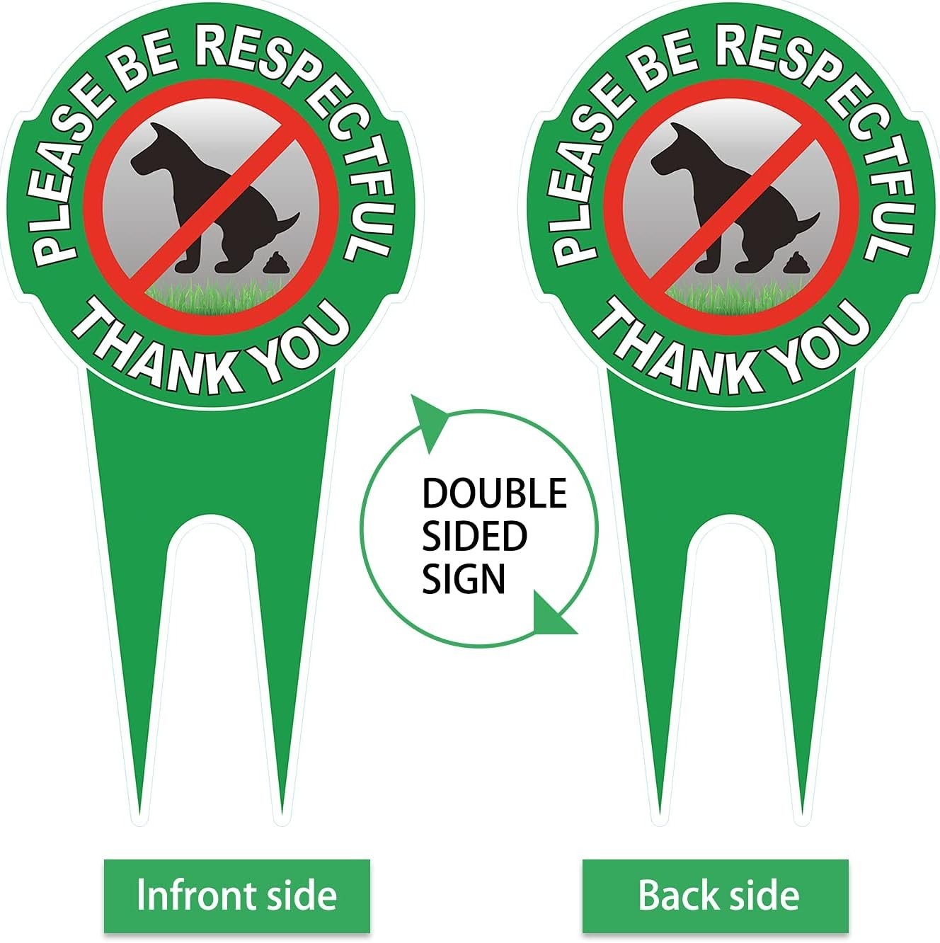 12″ x 6″ Durable No Pooping Dog Signs – Polite Reminder for Respectful Lawn Care