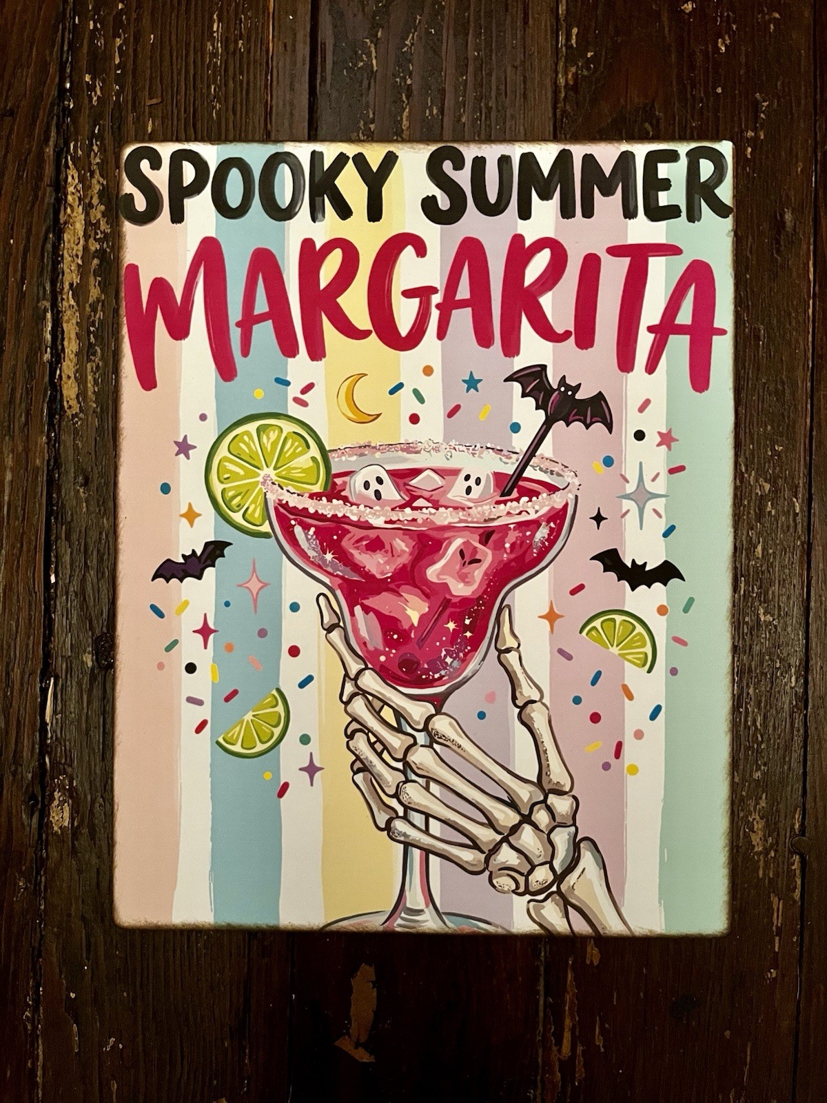 Summerween, Margarita, Spooky Summer, Handcrafted Plaque / Sign