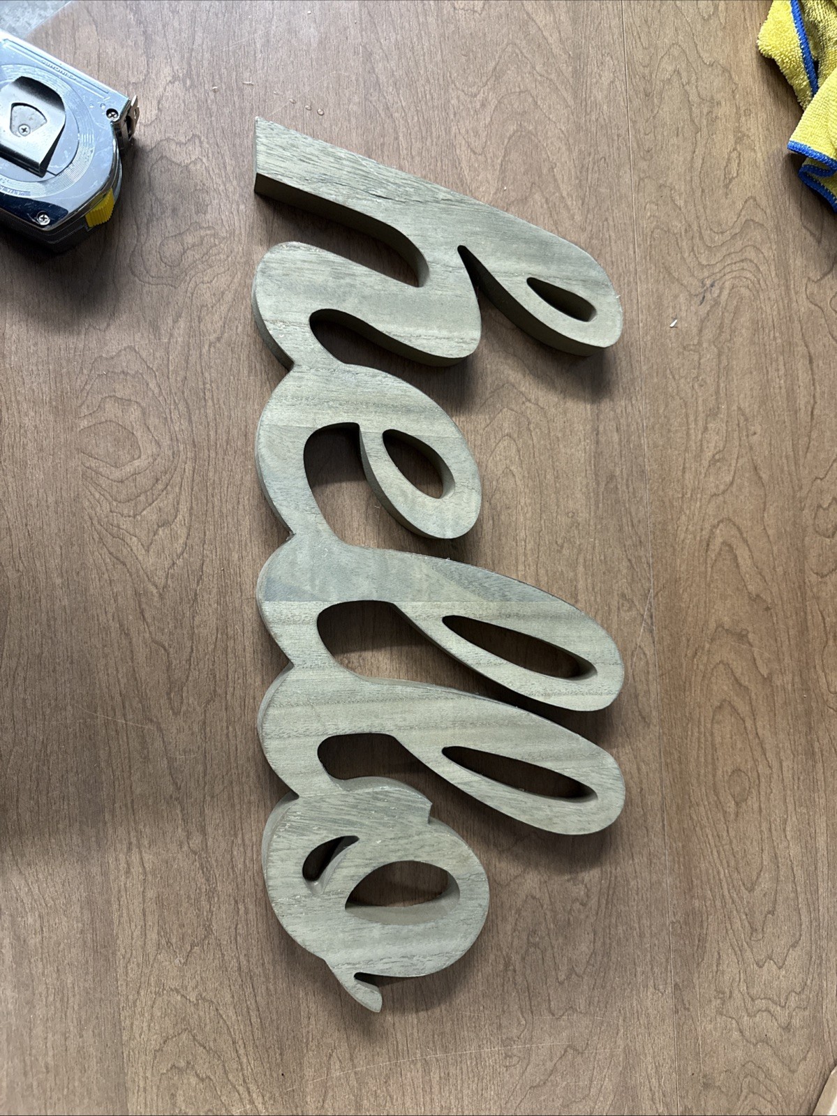 Wooden “Hello” 10” X 9 1/4” X 1”