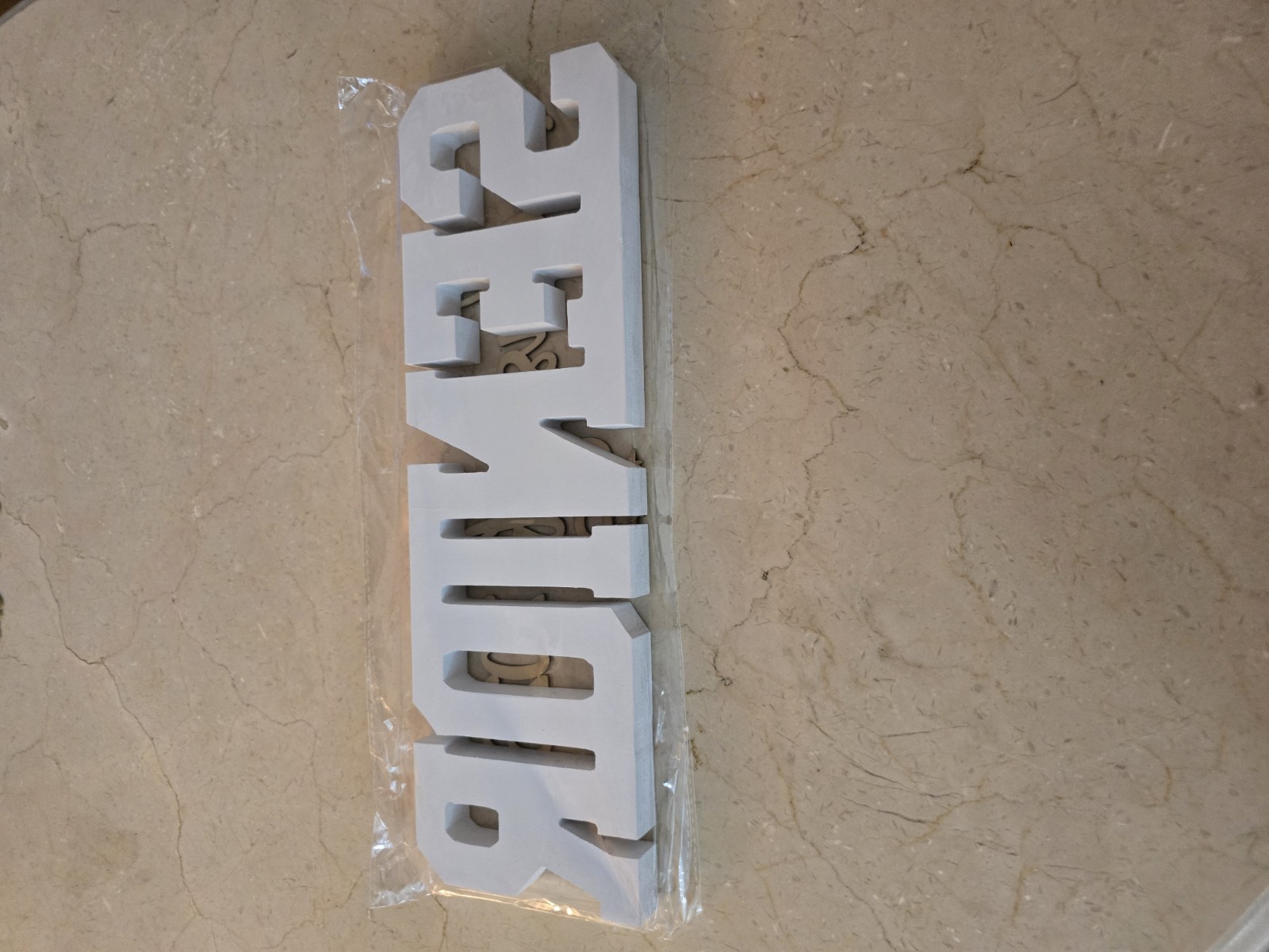 Class of 2023 3D Letter Wall Sign, Wood Decorative Plaque White/Blue