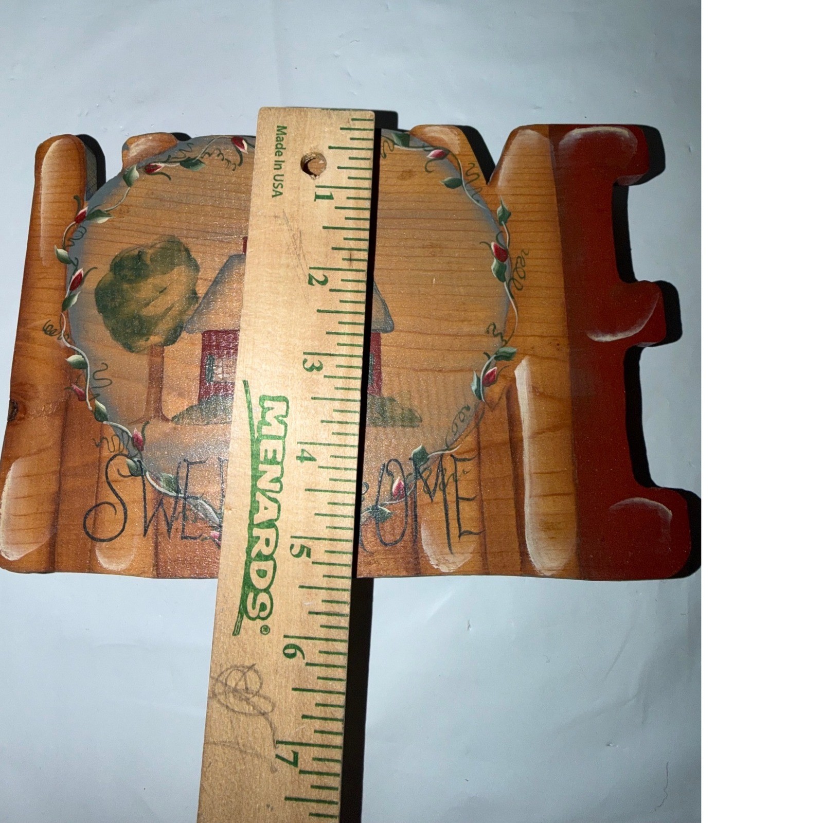 Vintage Rustic Wooden Sweet Home Shelf Sitter Hand Painted cottagecore decor
