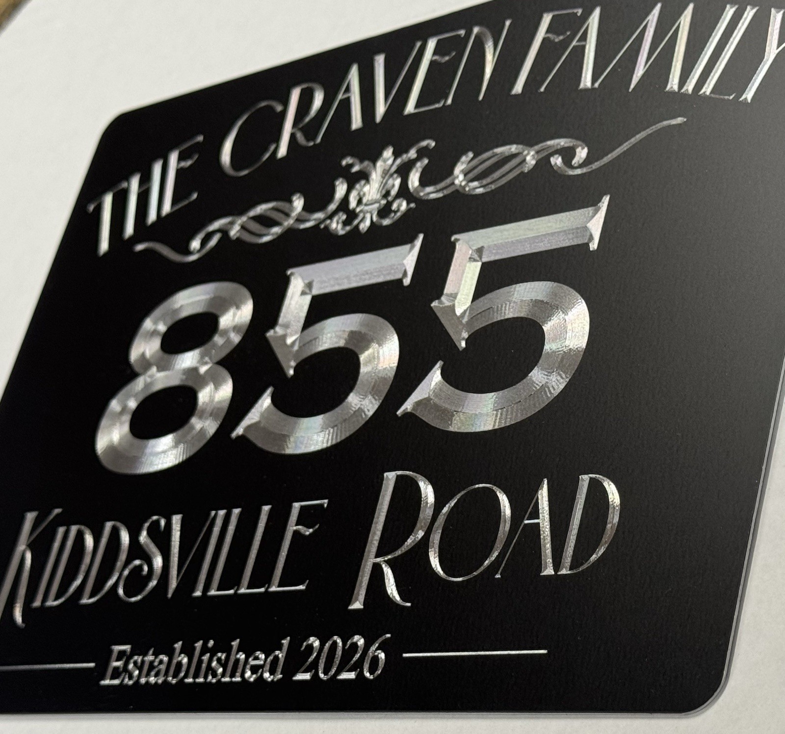 Engraved Personalized Custom House Home Number Street Address Metal Sign 10×7