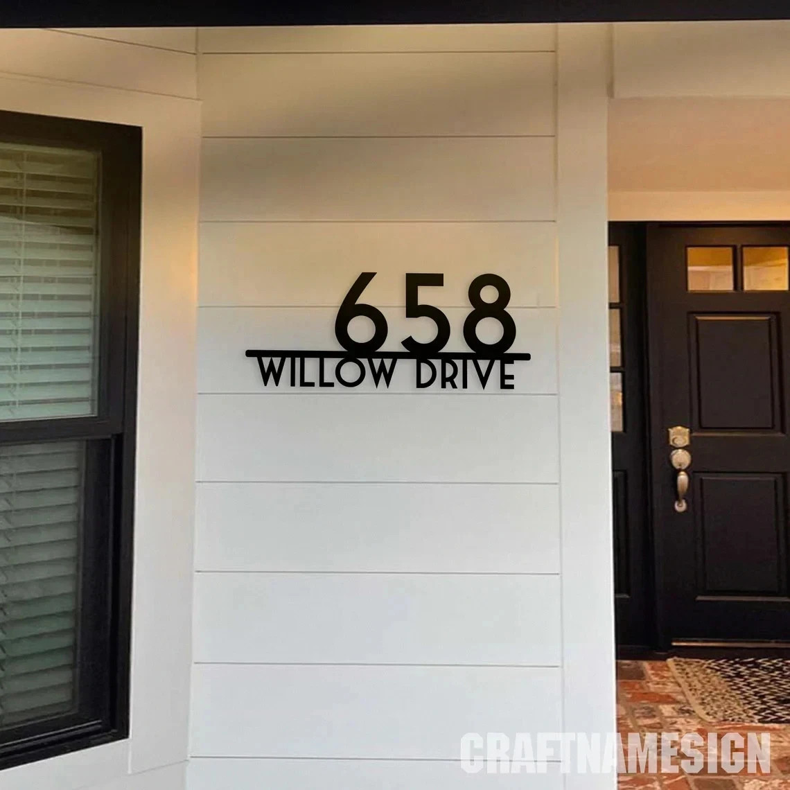 Modern Personalized Custom Outdoor Metal Address Sign Modern House Number Decor