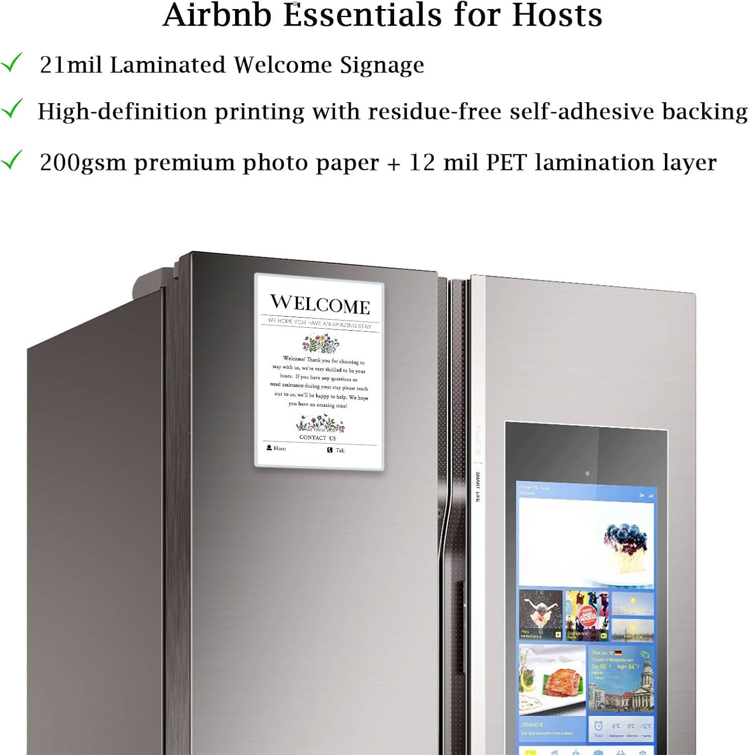 2 Pack Welcome Sign for Air Bnb Hosts, Feedback Supplies for Vacation Rental Gue