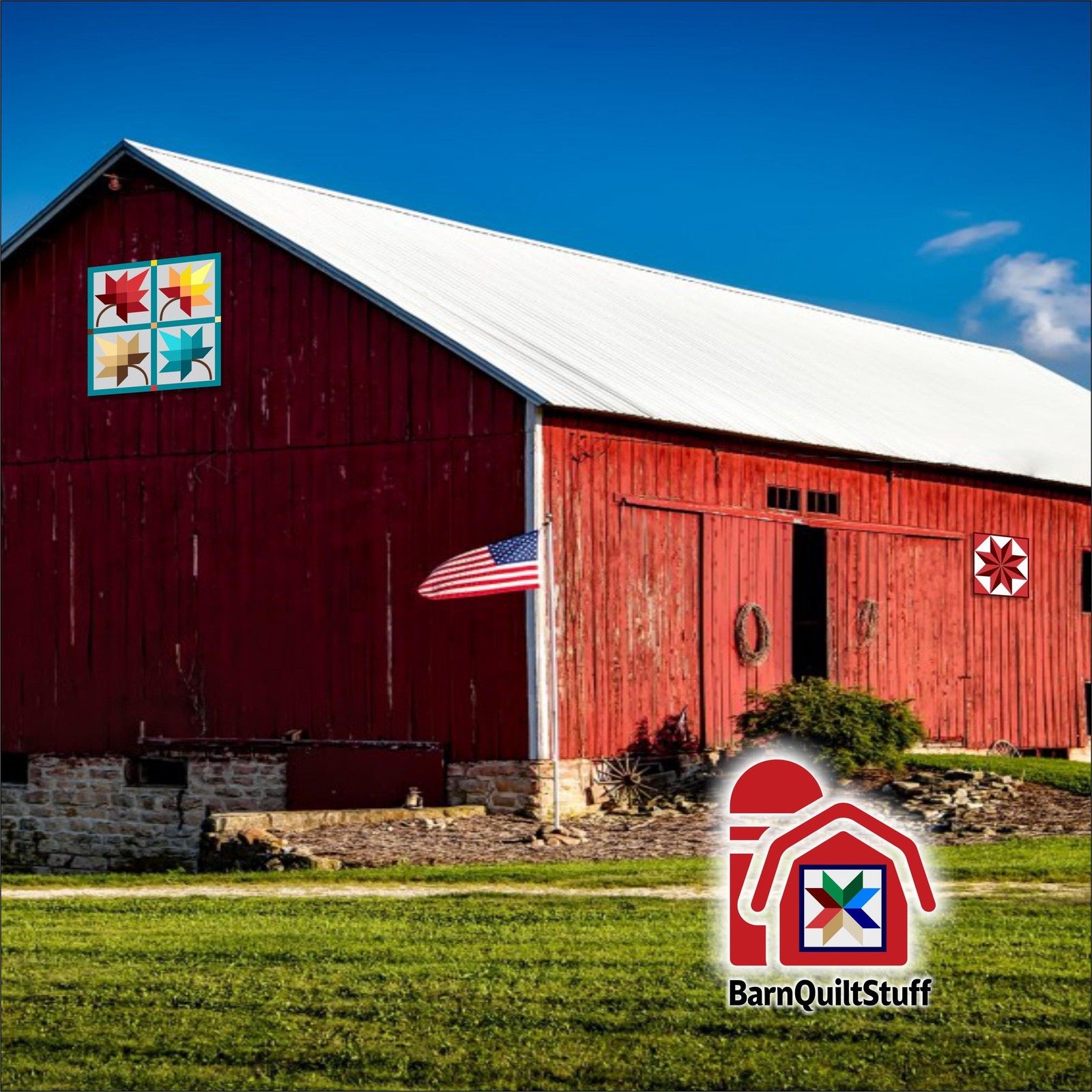 Barn Quilt Square, 8 Sizes, Outdoor & Indoor Wall Art, Home Decor, BQ111