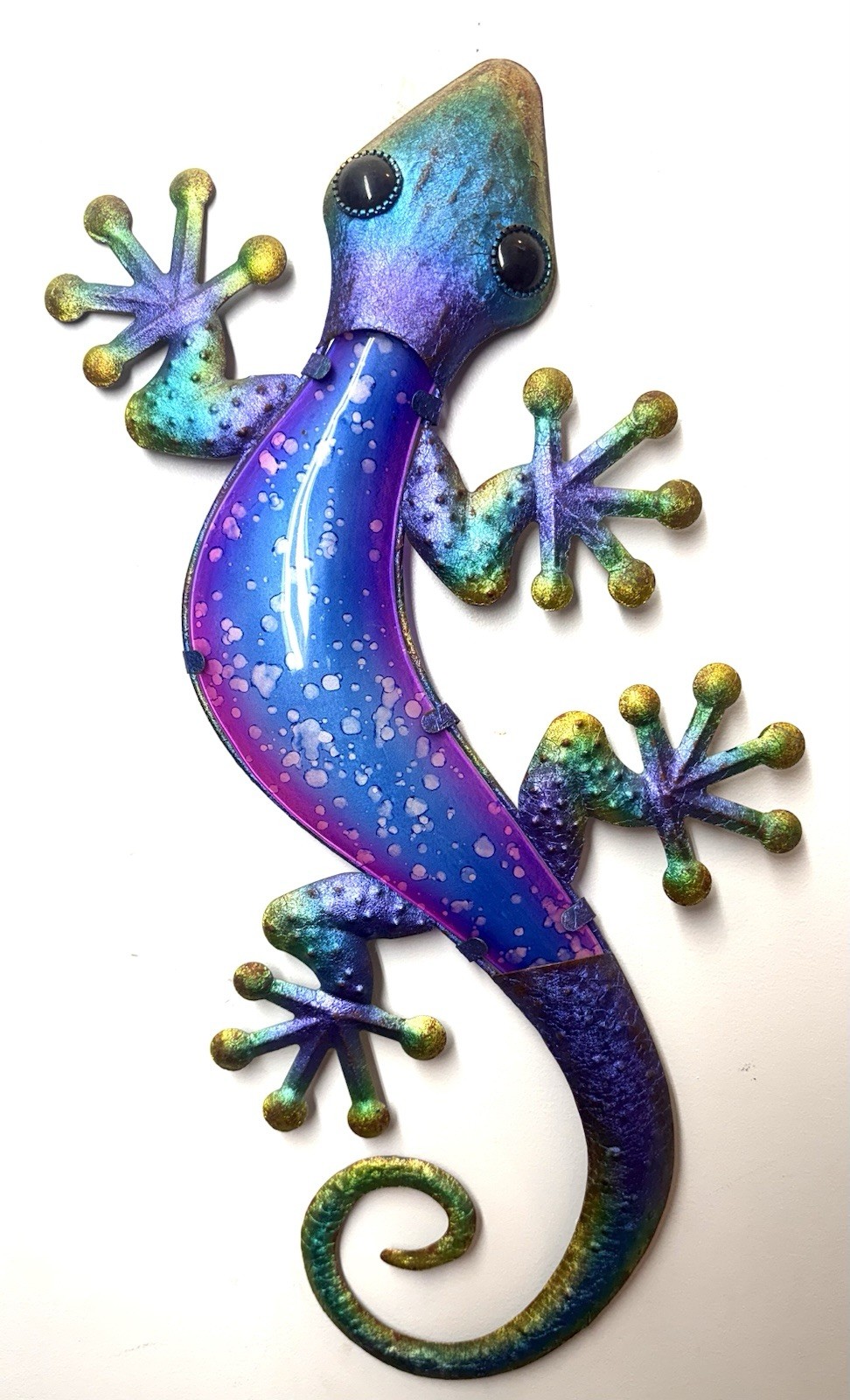 Lg Watercolor Gecko Metal & Glass Wall Decor By Regal Art & Gift 24×13”