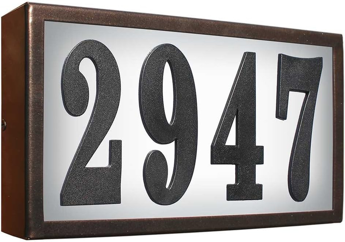 Serrano LED Lighted Address Plaque in Bronze – Stylish & Functional Design