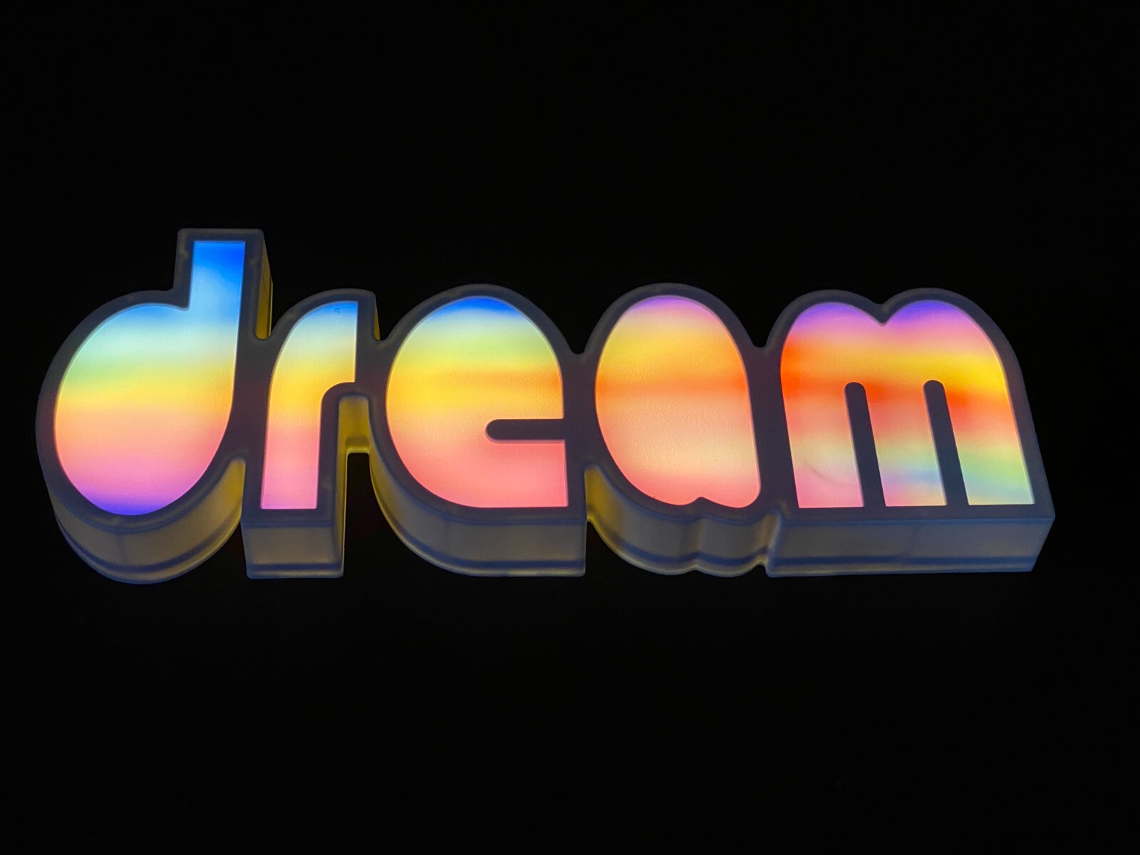 LED Neon Light DREAM InnoVibe Desk Sign White Multicolor Battery Operated Decor