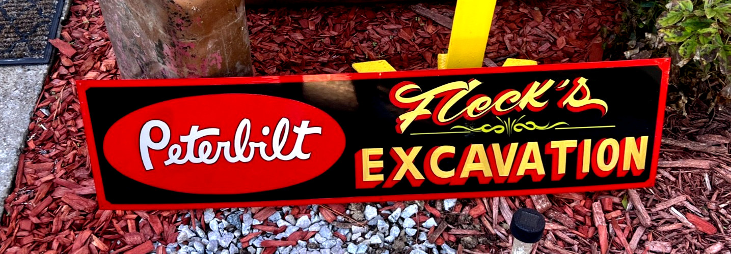 LG 40″ CUSTOM ORDER A HAND PAINTED PETERBILT BUSINESS Excavation Name Truck Sign