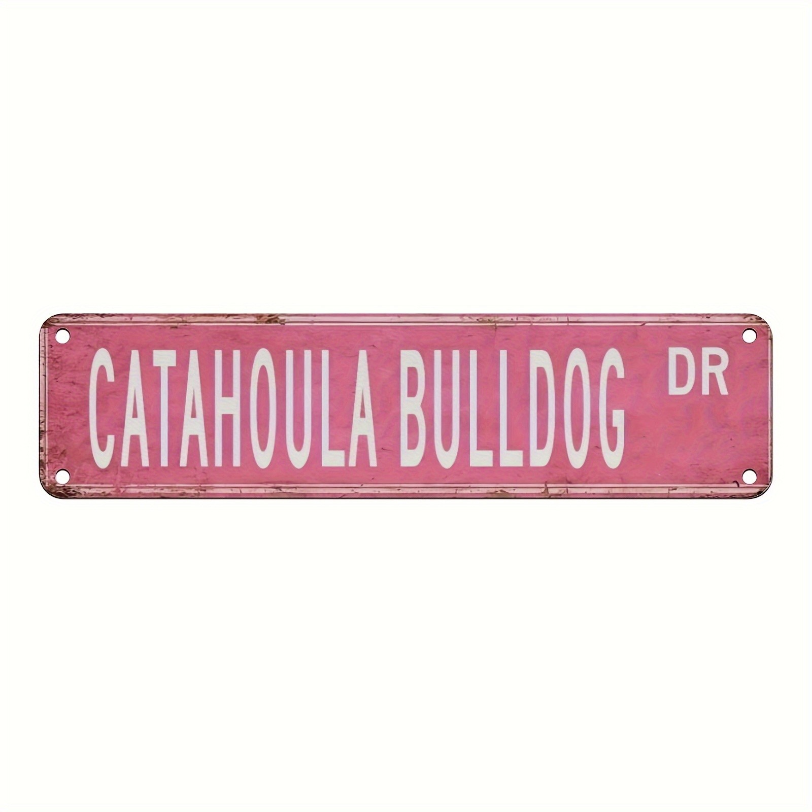 Catahoula Bulldog Dr Pink Vintage Metal Sign Dog Breed Street Style Wall Decor