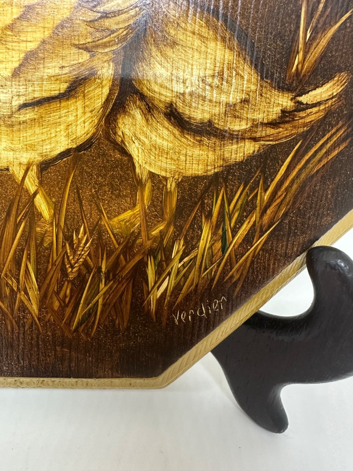 Vintage Rustic Farmhouse Duck Wall Hanging Octagon Wooden Art Panel 8.75 Country