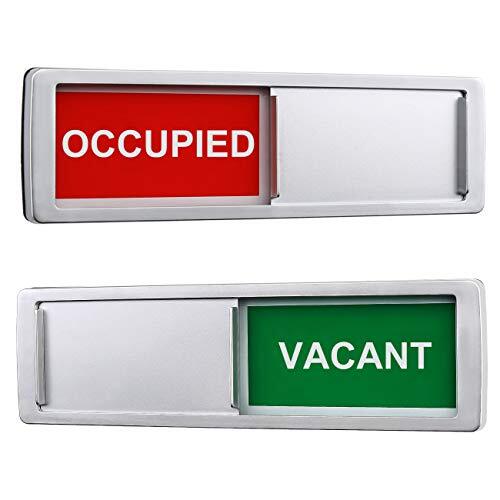 Vacant Occupied Privacy Sign, Vacant Occupied Door Sign Vacant Occupied-Silver