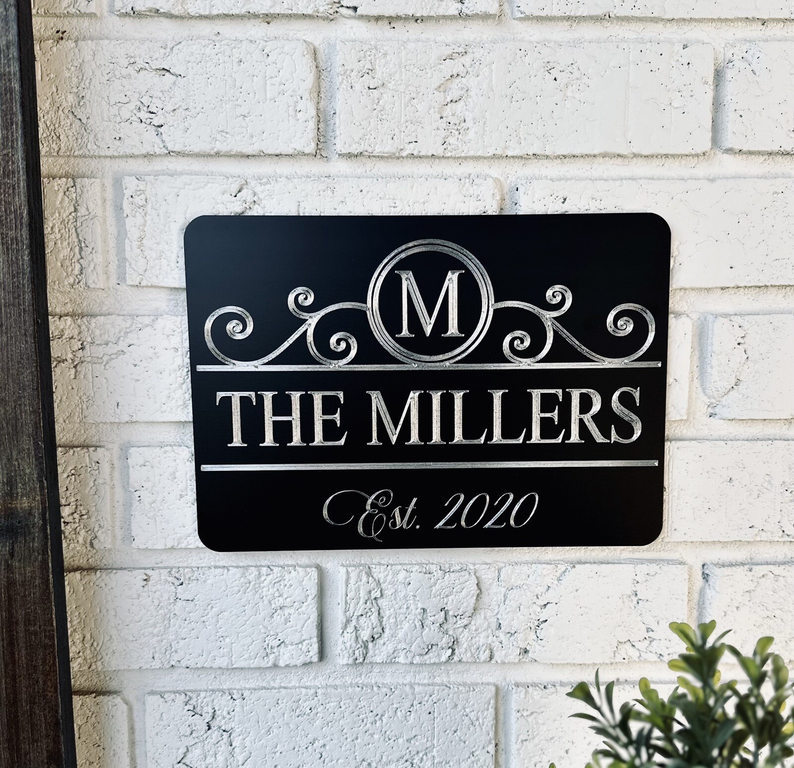 Engraved Personalized Custom Name House Home Address Welcome Sign Metal 10×7