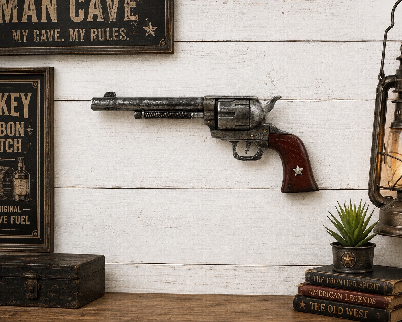 Rustic Antique Revolver Wall Decor Country Western Home Decor Man Cave