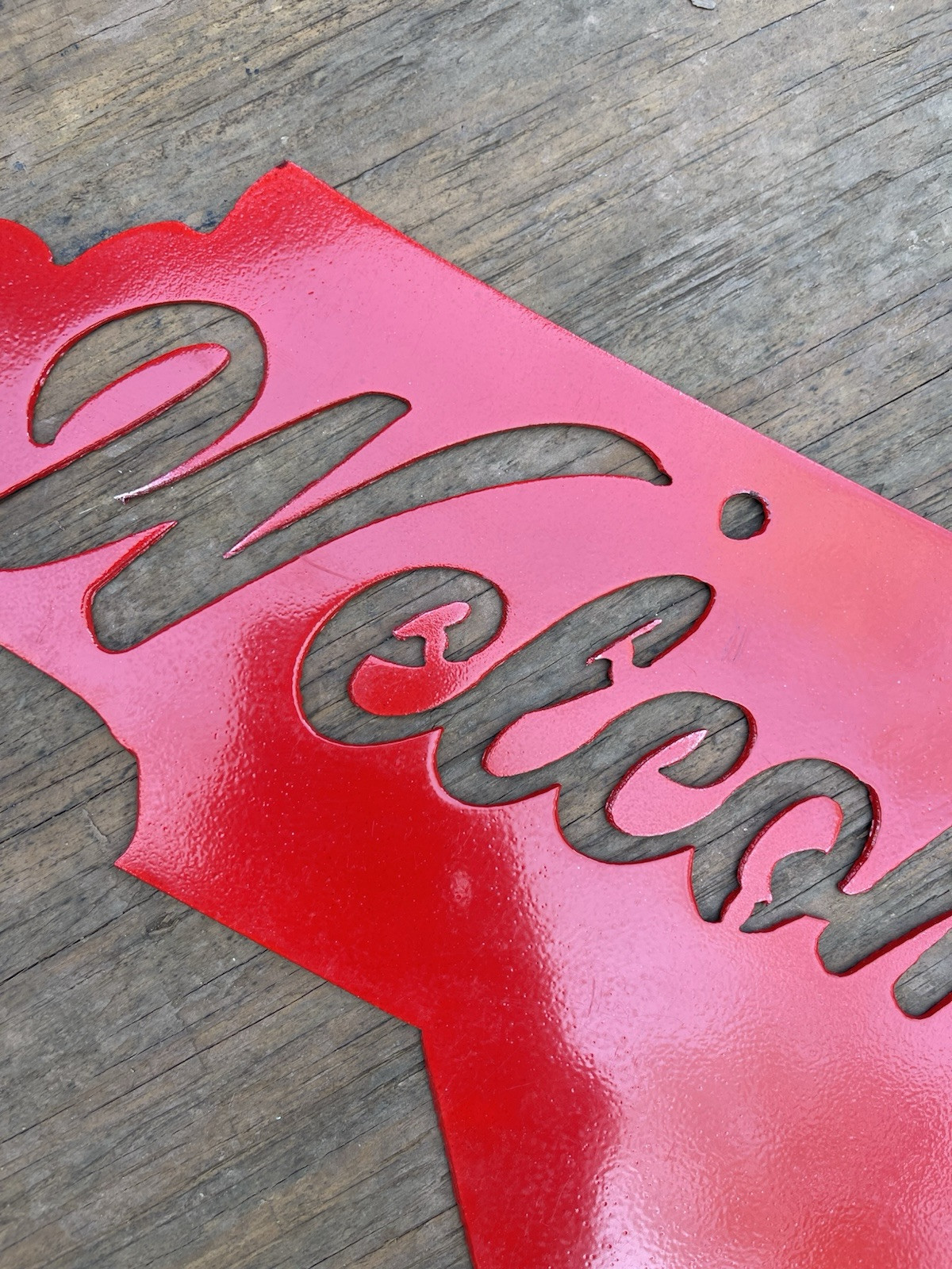 Metal State Sign State Of North Carolina Powder Coated Welcome Hanging Sign