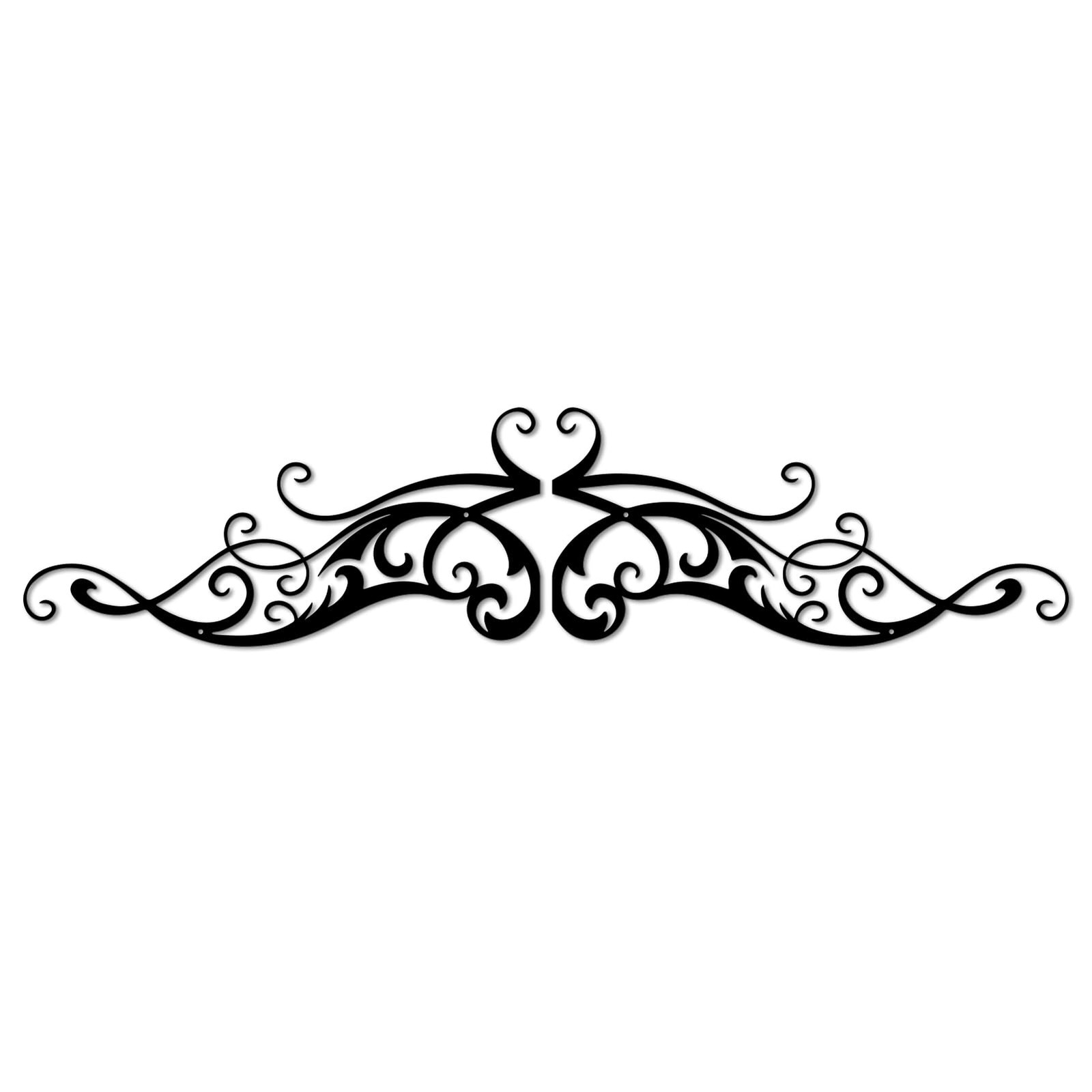 Traditional Black Metal Scroll Decor Rustic Iron Wall Medallion Large Room