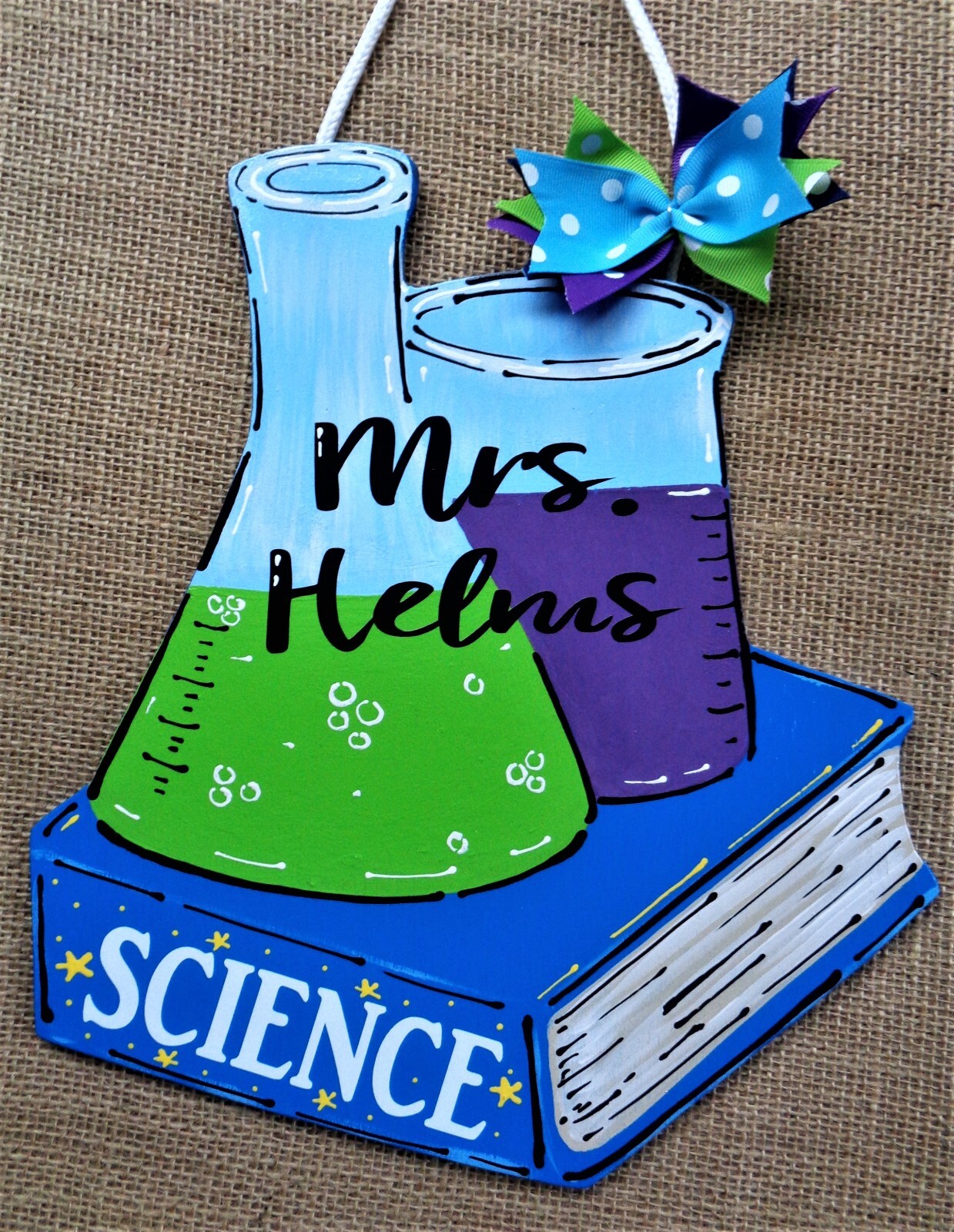 Personalize SCIENCE TEACHER SIGN School Class Classroom Wall Door Plaque Hanger