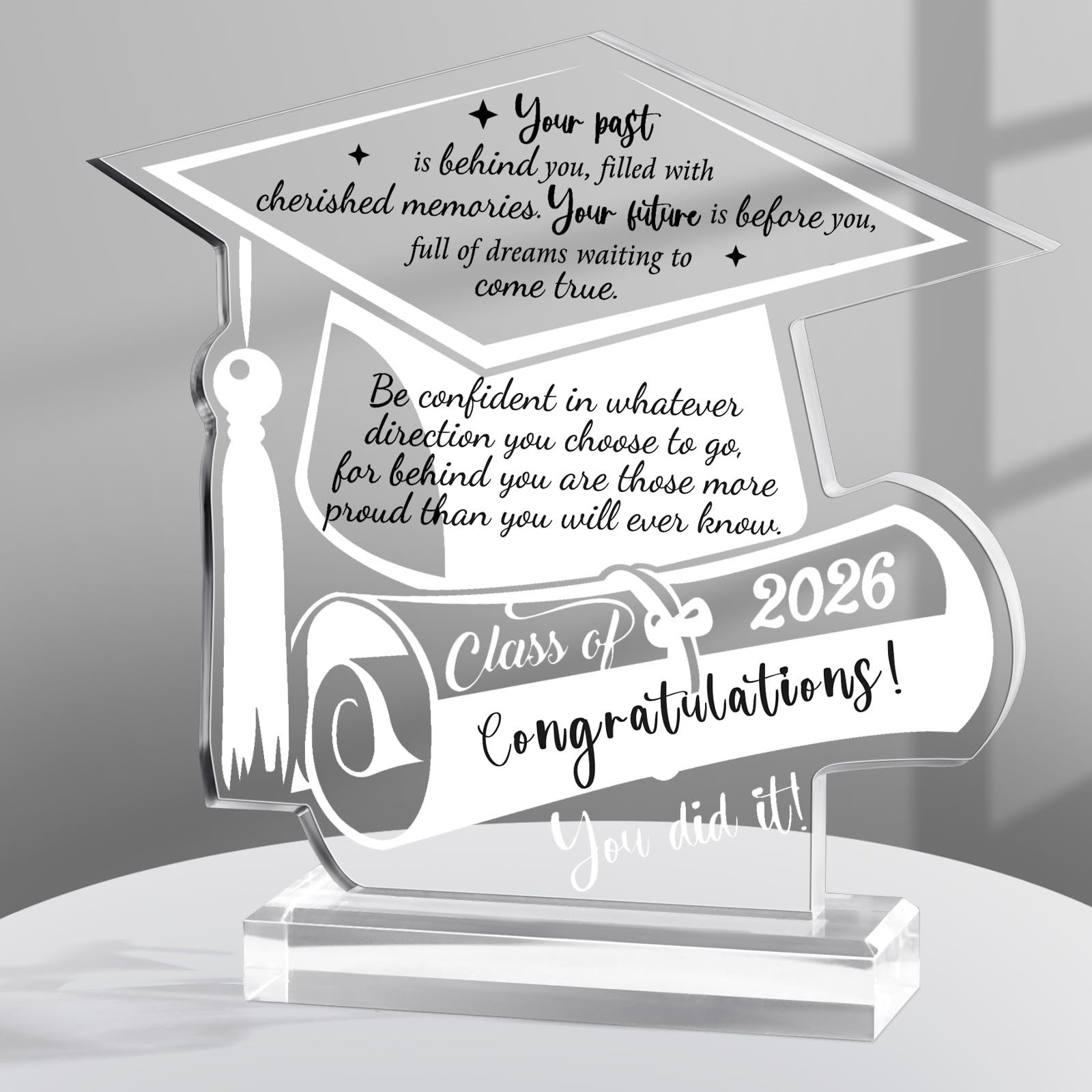 Inspirational Graduation Gifts 2026 for Him & Her | Acrylic Desk Decor Paperweig
