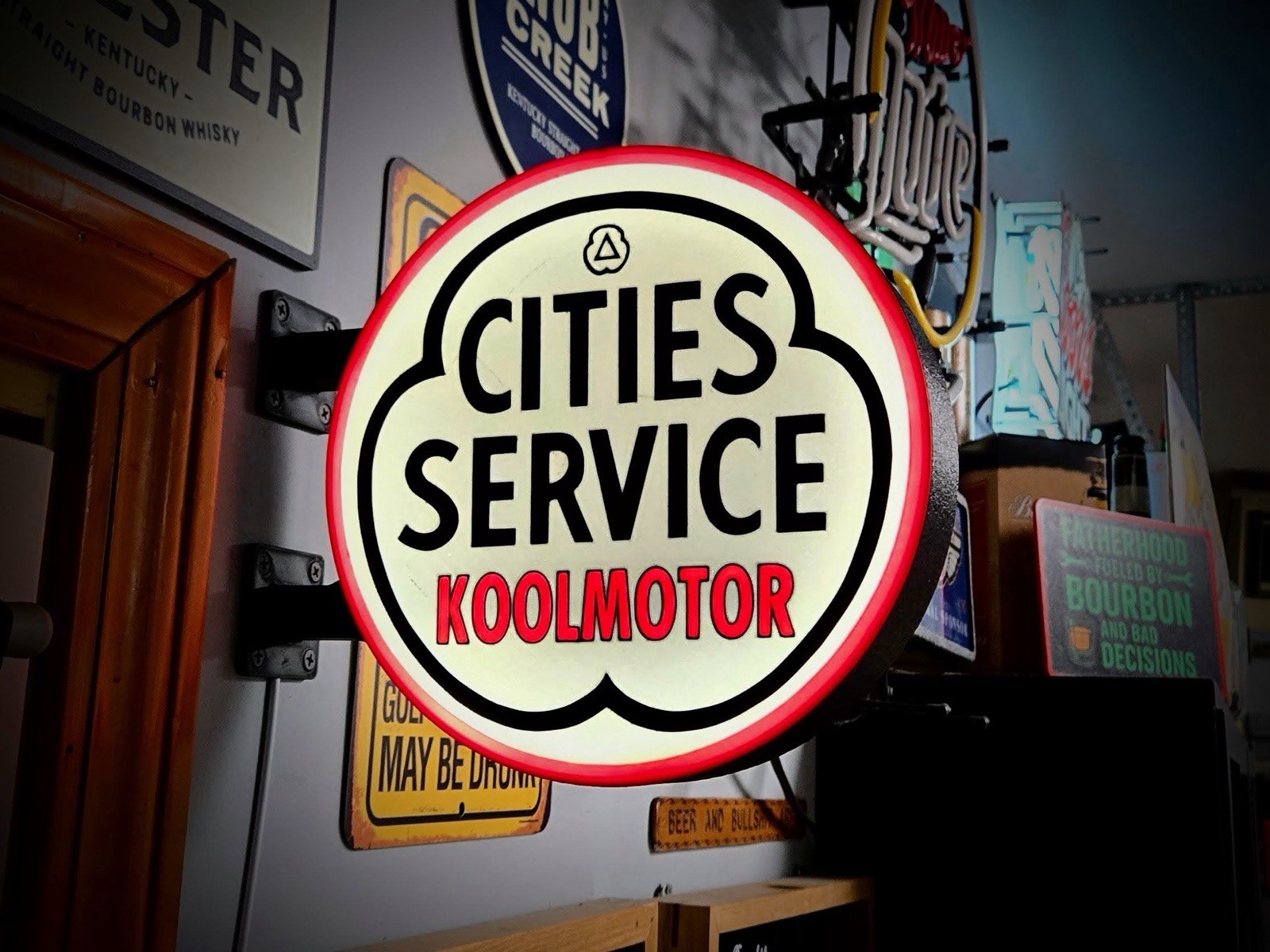 Cities Service Koolmotor LED Light Box | USB Powered Garage Sign | RGB Option