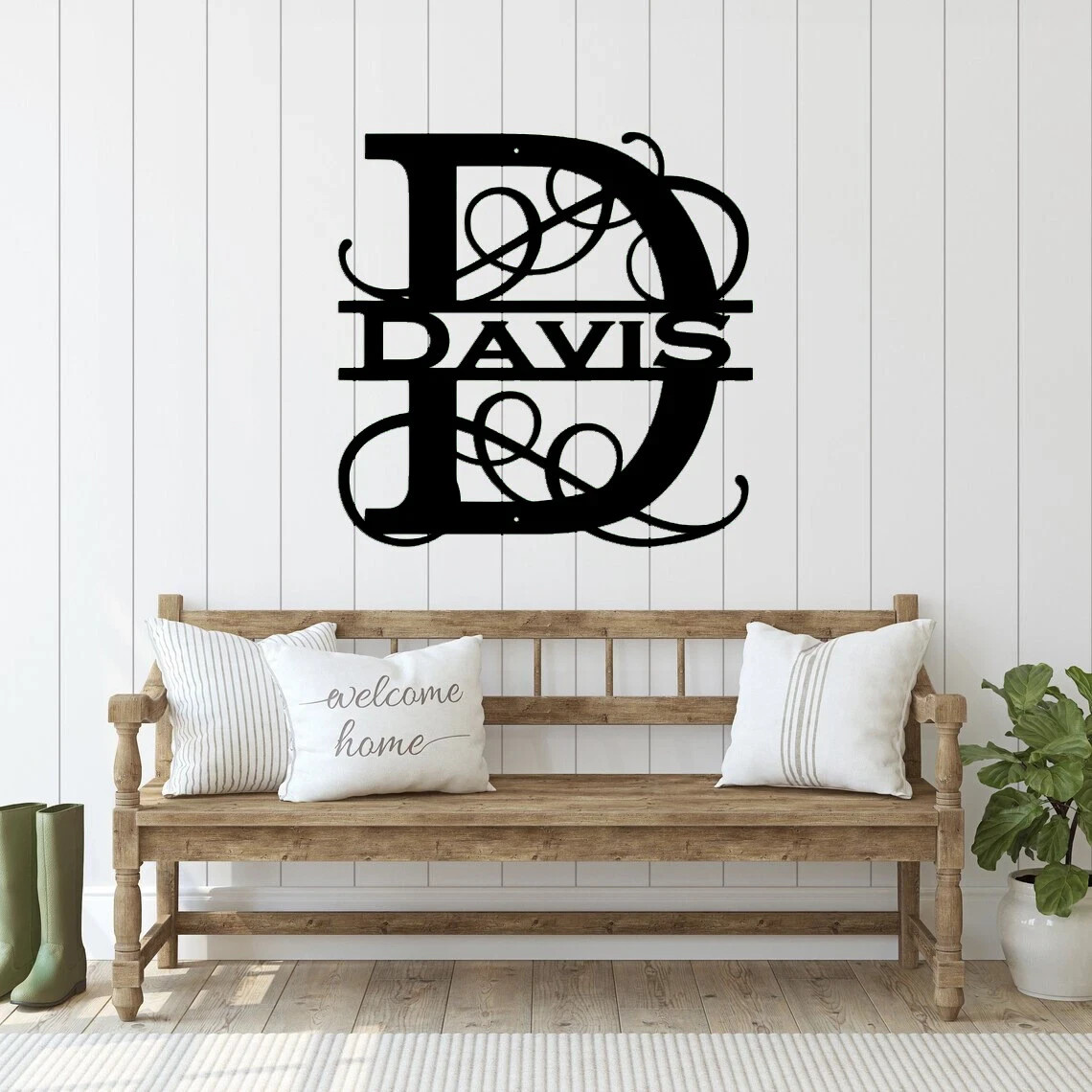 Personalized Name Metal Signs, Family Name Monogram Sign Outdoor Wall Art Decor