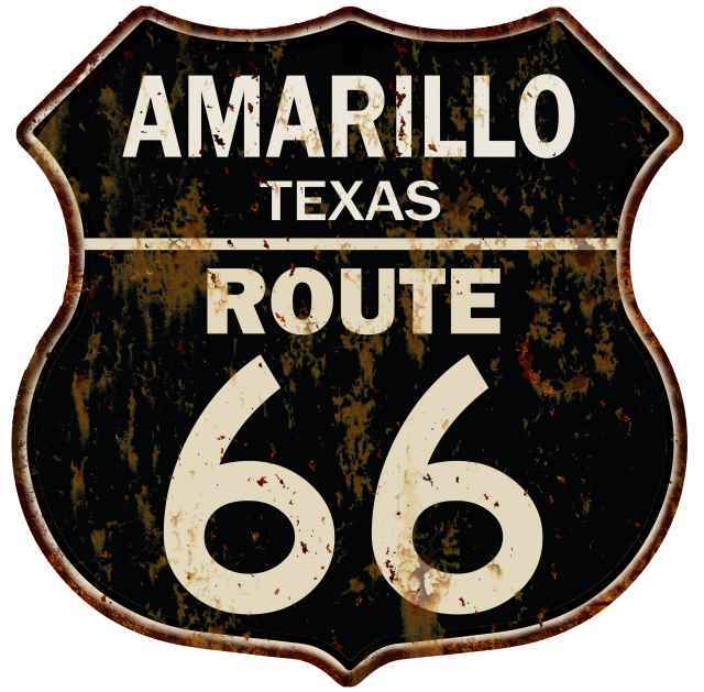 AMARILLO, TEXAS Route 66 Shield Metal Sign Man Cave Garage 211110014231