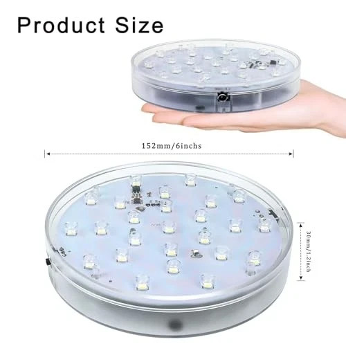 LED Lights Base – 6 inch Round Lights Display Stand for Effiel Multicolored