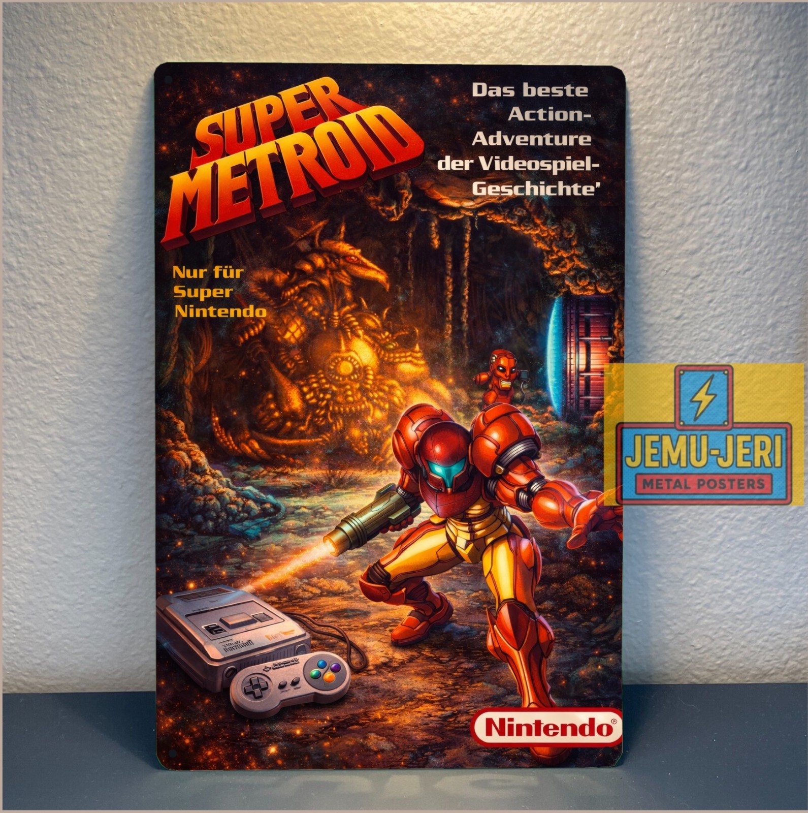 Super Metroid Nintendo Retro Video Game Metal Tin Sign Poster 20x30cm Art