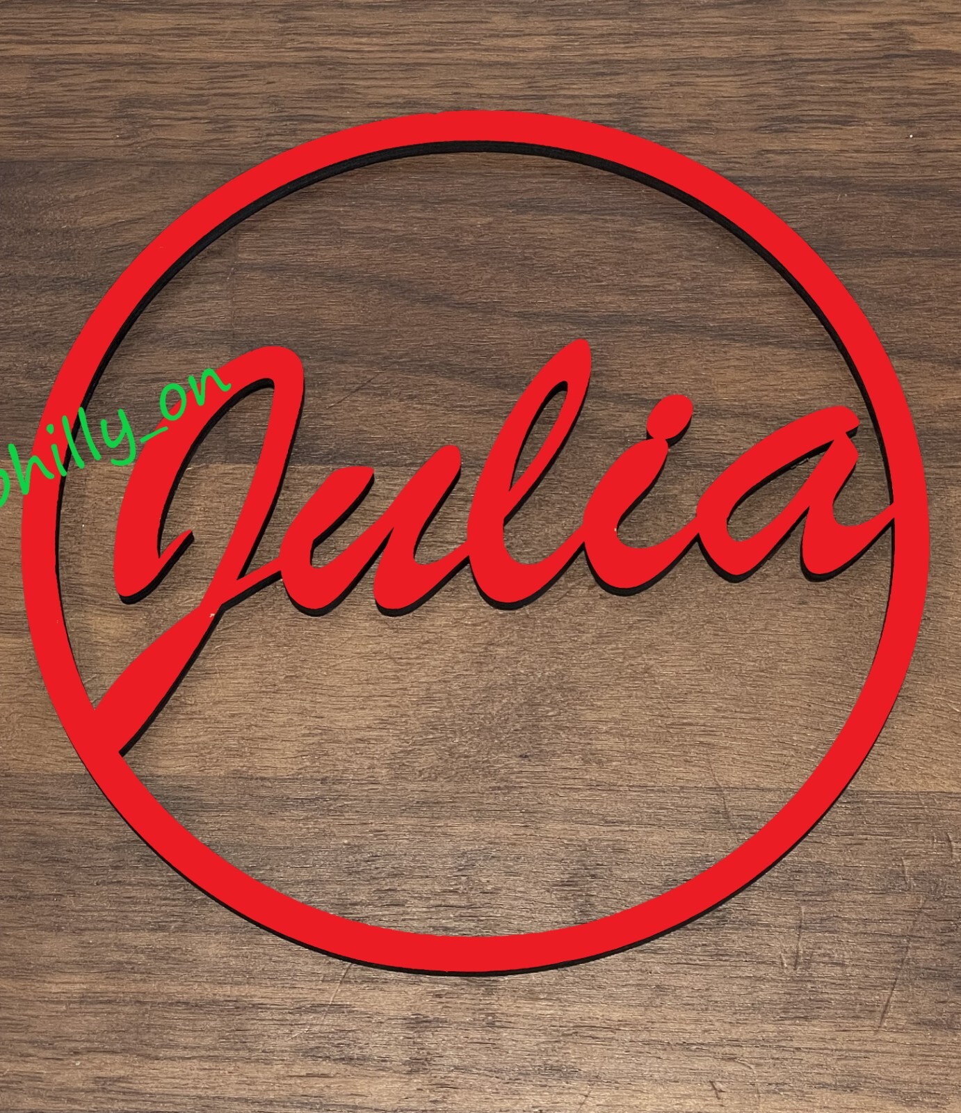 CUSTOM Wooden Circle Loop Plaque Personalized Name Hoop Wreath MANY COLORS