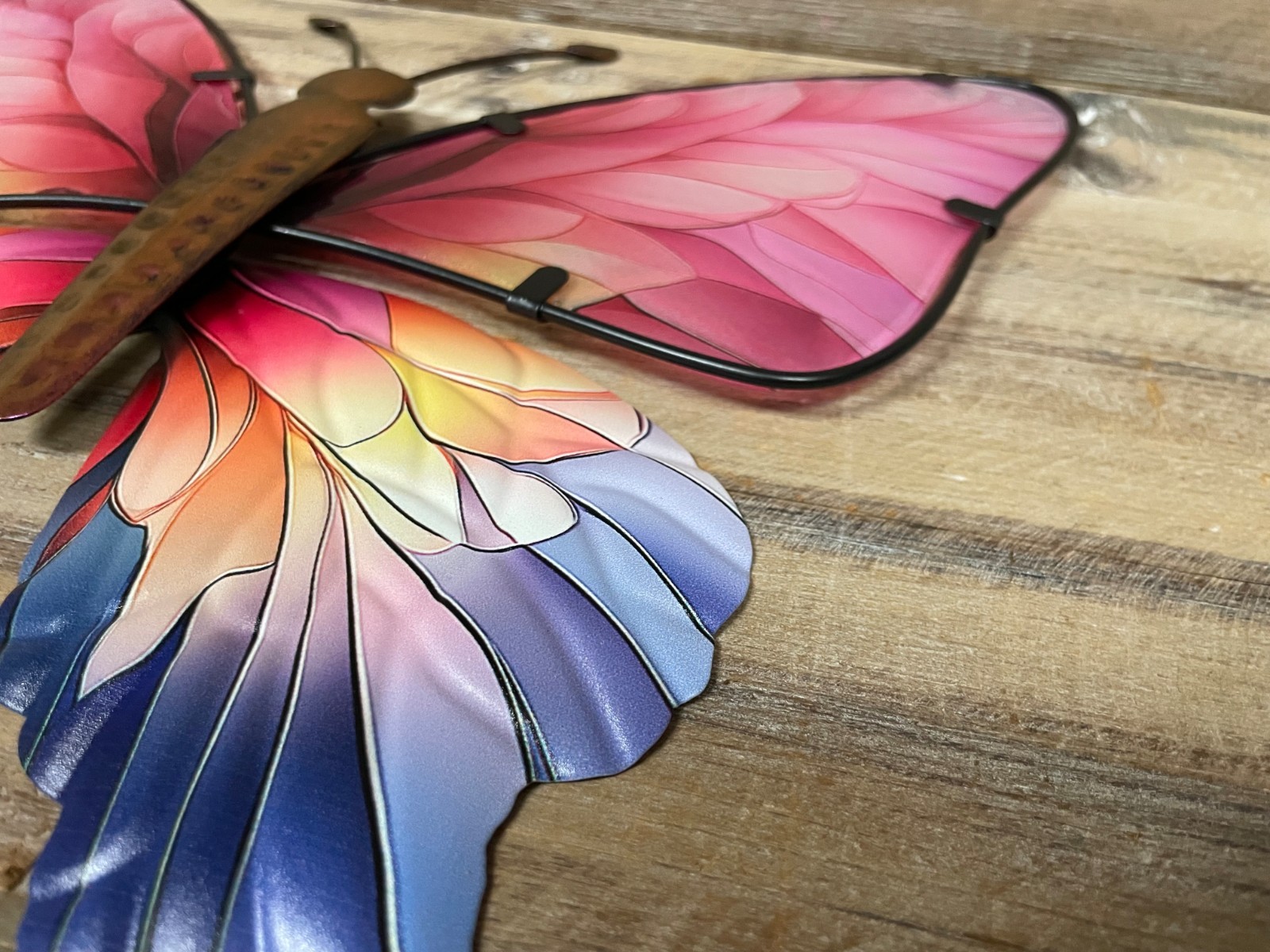 Butterfly Metal/Glass Colorful Wall Decor 11.5″ x 11″
