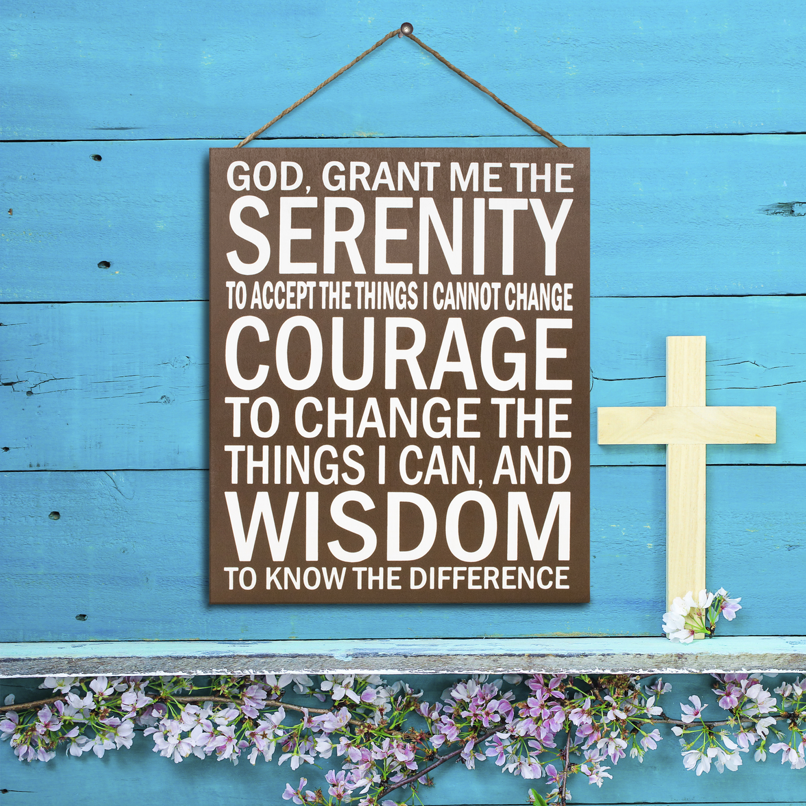 JennyGems Serenity Prayer Sign Serenity Prayer Plaque, Sobriety Gifts for Women