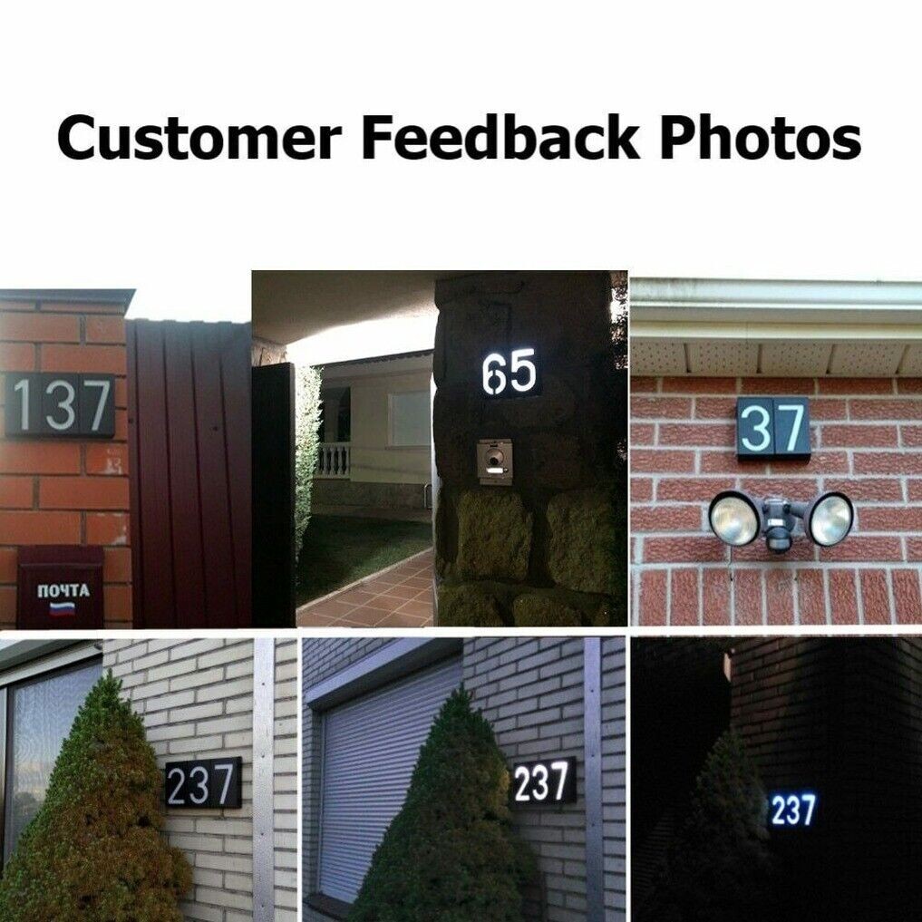 New Solar Power LED Number Sign Light House Hotel Door Address Digits Waterproof