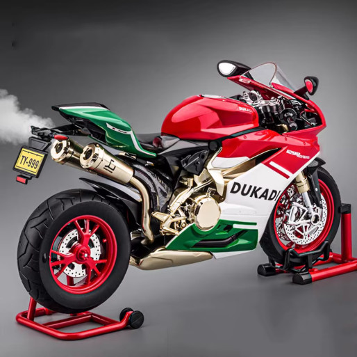 1:9 Kawasaki Ninja H2R Diecast Motorcycle Model Light Sound Alloy Toy Gift