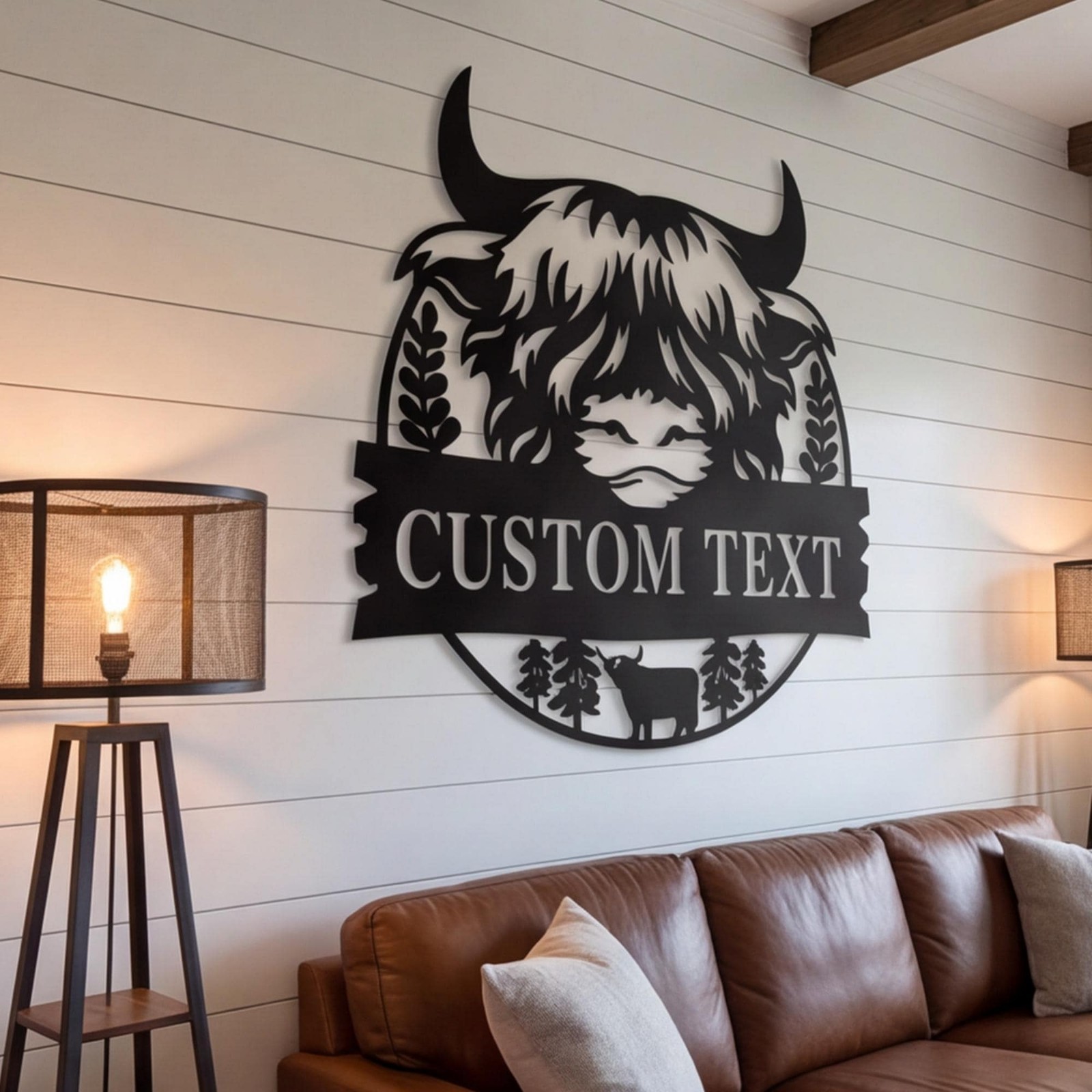 Custom Highland Cow Metal Sign, Highland Cow Metal Wall Art , Personalized Farm