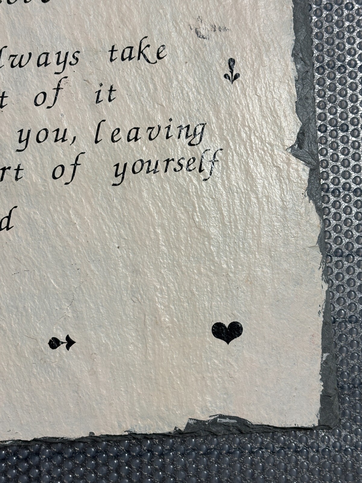 Wall hanging Slate Tile Decorative Sentimental Quote You never really leave