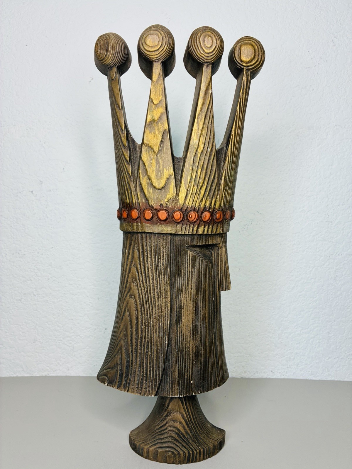 MCM Chess King Wall Hanging by Burwood Products USA 13.5 Inches Mid-century