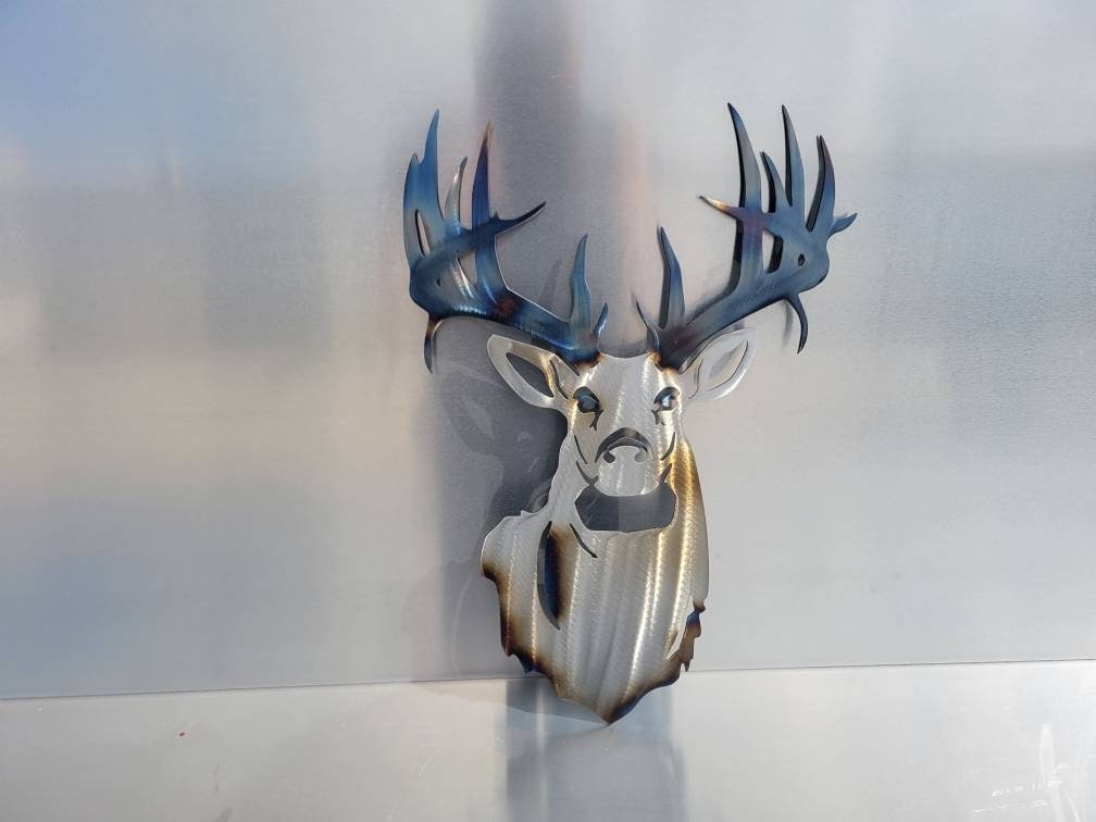 Buck Deer Hunting Cabin Ranch Metal Wall Art Home Decoration