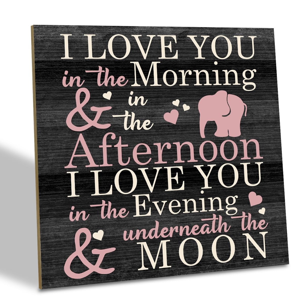 Love Sign, Wood Plaque Table Art Sign 6.2 * 6.2inch, Elephant Wood Sign for N…