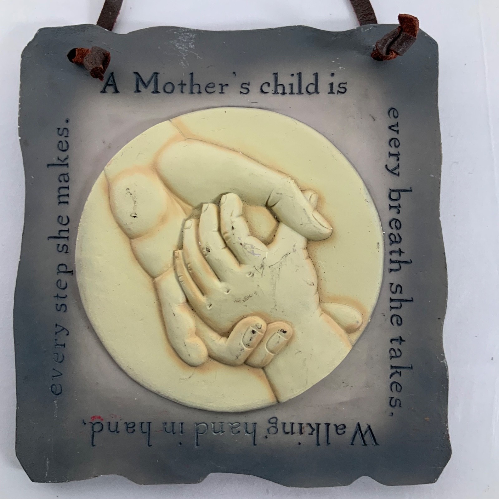 Mother Child Hands Sentimental Quote Wall Plaque Hanging Decor 6.5 in
